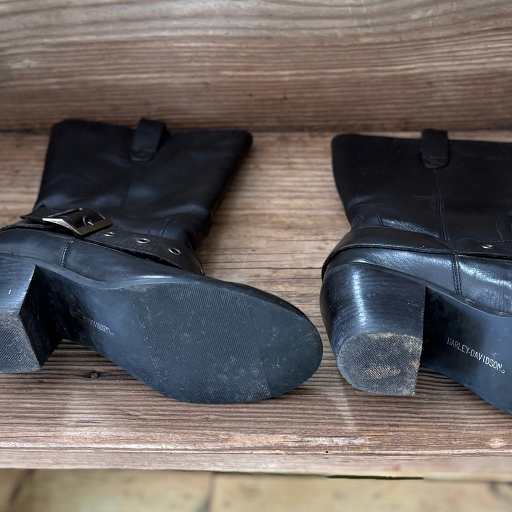 Harley-Davidson Black Stella Buckle Harness Boots